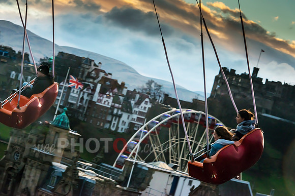 Star Flyer over Edinburgh Castle