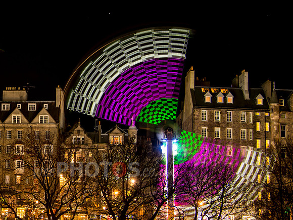 Edinburgh Old Town wears a spinning bow-tie for Christmas